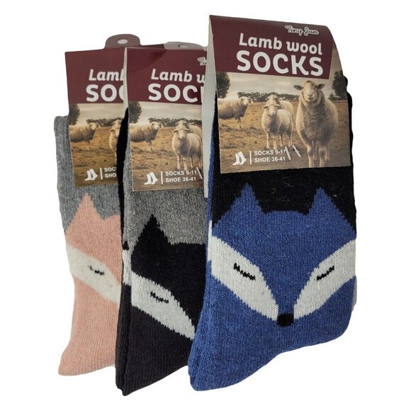 NWT Women's Lamb Wool Crew Socks, Thermal Warm Winter Boot Sock, 3 Pairs - Picture 1 of 3